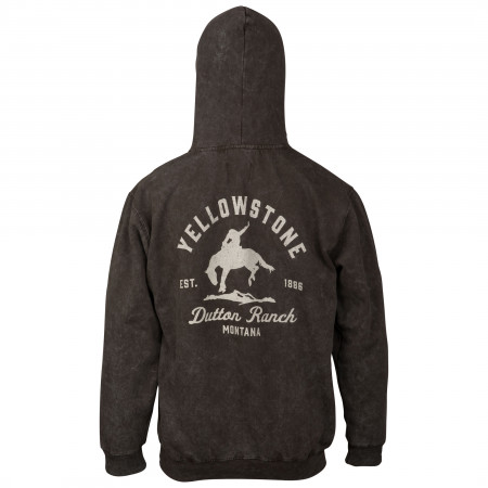 Yellowstone Dutton Ranch Montana Mineral Wash Pull-Over Pocket Hoodie